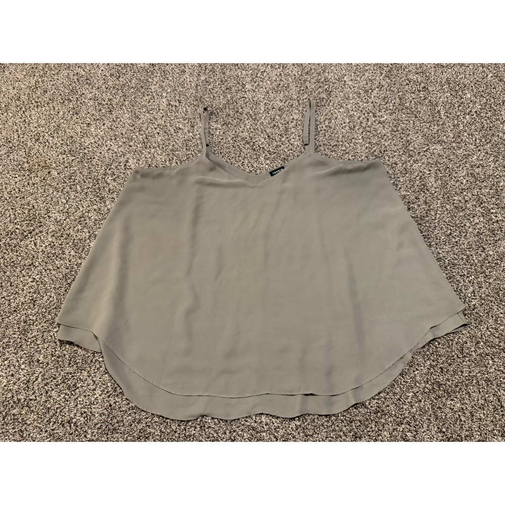 G30 Torrid Olive Green Georgette Layered Cami Tank Top Plus Size 1 Adj Straps
